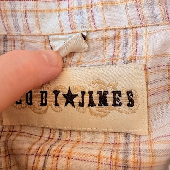 Cody James Mens Western Pearl Snap Shirt Long Sleeve Multicolor Plaid Size M - Picture 9 of 11